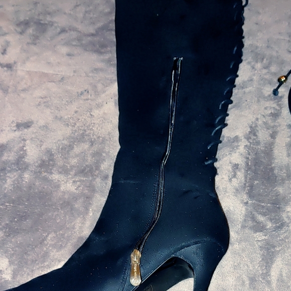 Over the knee, Suade, lace up, stiletto, Boots - Picture 11 of 13